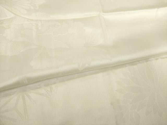 平和屋着物●長襦袢　無双仕立て　麻の葉花地紋　生成り色　正絹　逸品　AABH8806ck
