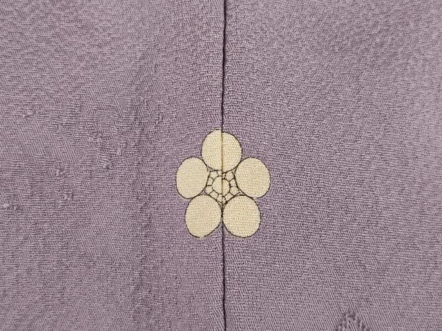 平和屋着物●上質な色無地　流水花唐草地紋　葡萄鼠色　正絹　逸品　未使用　AABH8807ck