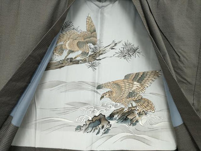 平和屋着物●男性　本場大島紬　アンサンブル　100亀甲　総詰め　正絹　逸品　AABH8808ck