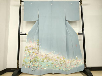 平和屋着物●本加賀友禅作家　百貫華峰　色留袖　花鳥文　正絹　逸品　AABH8817ck