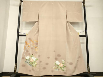 平和屋着物●豪華色留袖　手描き　花鳥文　正絹　逸品　未使用　AABH8818ck