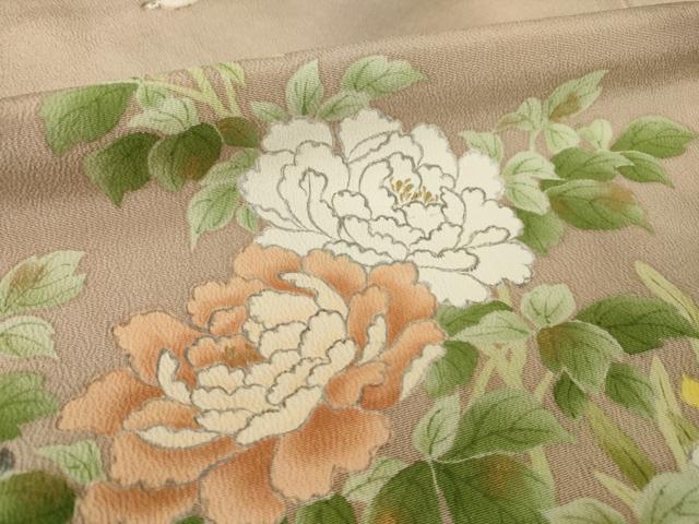 平和屋着物●豪華色留袖　手描き　花鳥文　正絹　逸品　未使用　AABH8818ck
