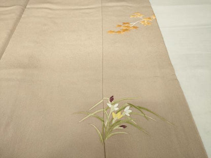 平和屋着物●豪華色留袖　手描き　花鳥文　正絹　逸品　未使用　AABH8818ck