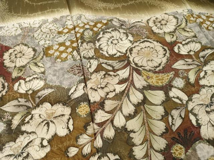 平和屋着物●訪問着　辻が花　流水花文　暈し染め　金彩　銀通し地　正絹　逸品　AABH8820ck