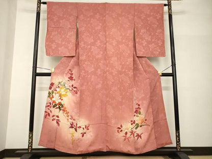 平和屋着物●アンティーク　大正ロマン　色留訪問着　枝花文　暈し染め　正絹　逸品　AABH8821ck