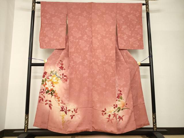 平和屋着物●アンティーク　大正ロマン　色留訪問着　枝花文　暈し染め　正絹　逸品　AABH8821ck
