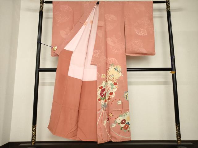 平和屋着物●アンティーク　大正ロマン　色留訪問着　花丸文　正絹　逸品　AABH8822ck