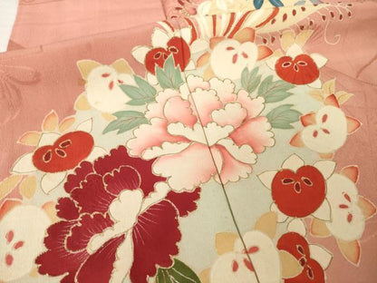 平和屋着物●アンティーク　大正ロマン　色留訪問着　花丸文　正絹　逸品　AABH8822ck