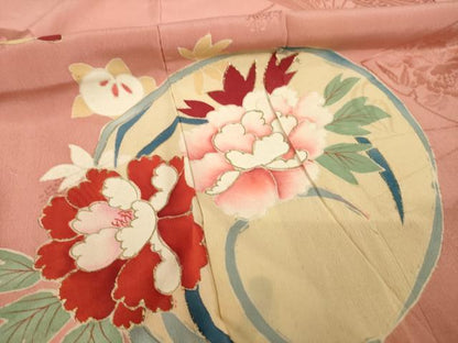 平和屋着物●アンティーク　大正ロマン　色留訪問着　花丸文　正絹　逸品　AABH8822ck