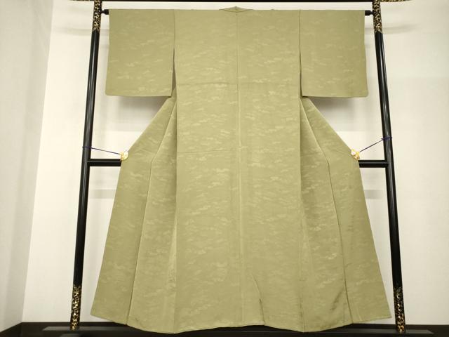 平和屋着物●上質な色無地　立波地紋　肥後煤色　正絹　逸品　AABH8831ck 平和屋着物○上質な色無地 立波地紋 肥後煤色 正絹 逸品 AABH8831ck