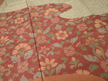 平和屋着物●訪問着　流水草花文　正絹　逸品　AABH8835ck