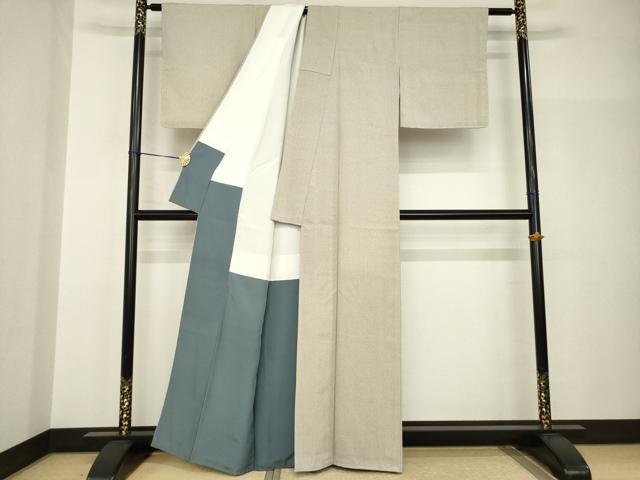平和屋着物●お召　蚊絣文様　正絹　逸品　AABH8838ck