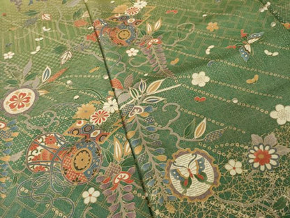 平和屋着物●訪問着　吉祥花鼓文　暈し染め　正絹　逸品　AABH8839ck