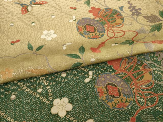 平和屋着物●訪問着　吉祥花鼓文　暈し染め　正絹　逸品　AABH8839ck