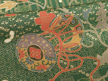 平和屋着物●訪問着　吉祥花鼓文　暈し染め　正絹　逸品　AABH8839ck