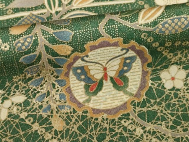 平和屋着物●訪問着　吉祥花鼓文　暈し染め　正絹　逸品　AABH8839ck