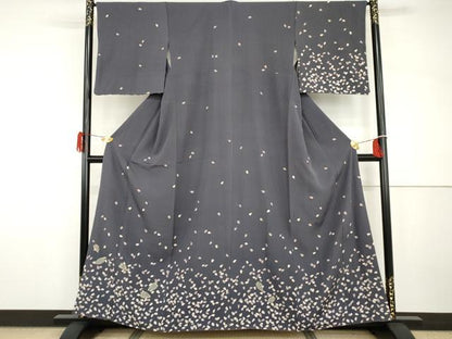 平和屋着物●訪問着　駒刺繍　舞桜文　正絹　逸品　AABH8841cs