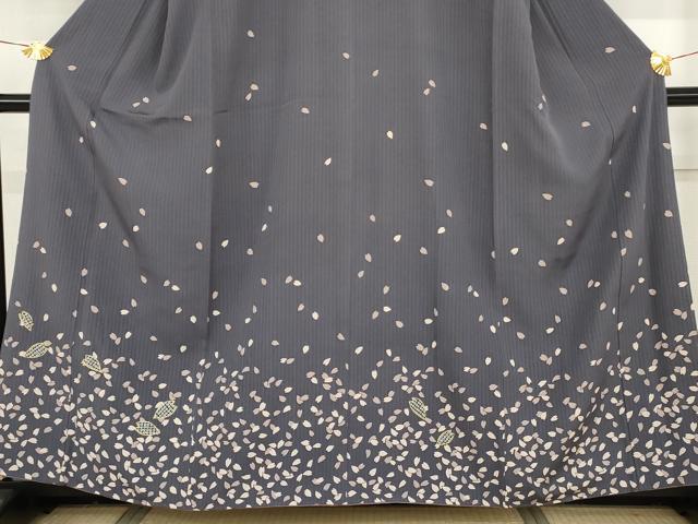 平和屋着物●訪問着　駒刺繍　舞桜文　正絹　逸品　AABH8841cs