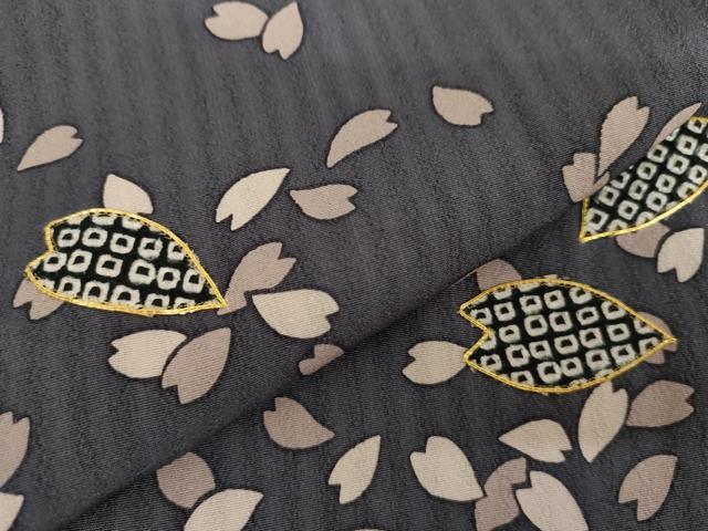 平和屋着物●訪問着　駒刺繍　舞桜文　正絹　逸品　AABH8841cs