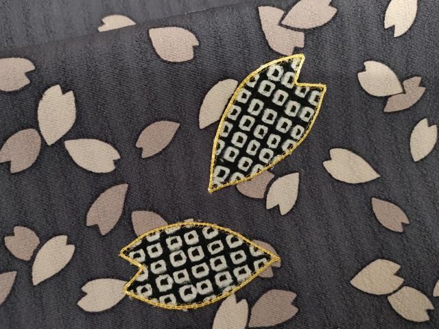 平和屋着物●訪問着　駒刺繍　舞桜文　正絹　逸品　AABH8841cs