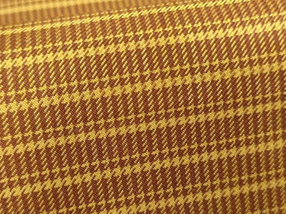平和屋着物●黄八丈　綾織　紬　格子　正絹　逸品　AABH8849cs