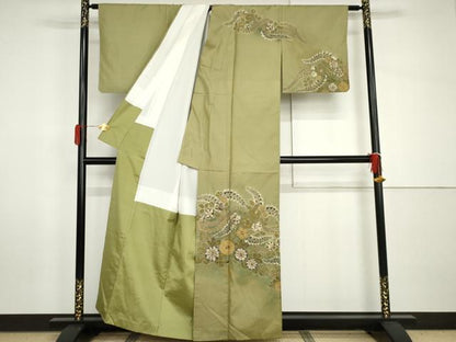 平和屋着物●白山紬　訪問着　辻が花　絞り　正絹　逸品　AABH8850cs