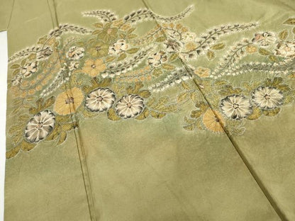 平和屋着物●白山紬　訪問着　辻が花　絞り　正絹　逸品　AABH8850cs