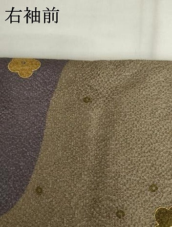 平和屋着物●上質な小紋　流水花文　金彩　正絹　逸品　AABH8853cs