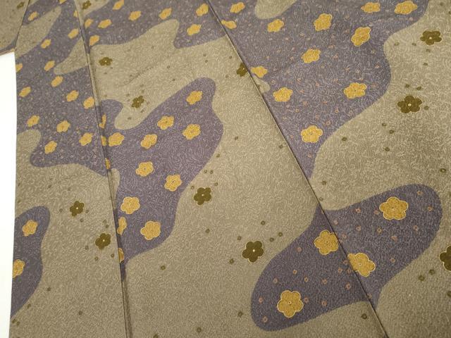 平和屋着物●上質な小紋　流水花文　金彩　正絹　逸品　AABH8853cs