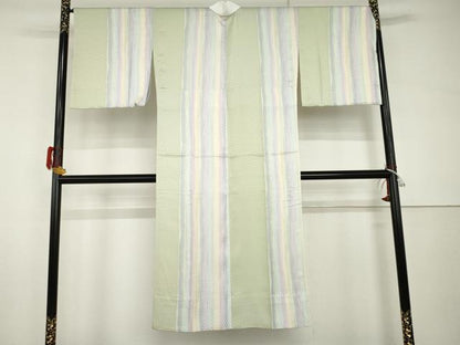 平和屋着物●長襦袢　無双仕立て　間道　正絹　逸品　AABH8855cs