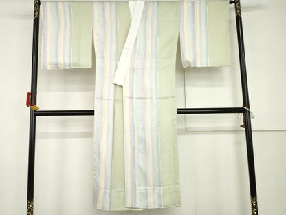 平和屋着物●長襦袢　無双仕立て　間道　正絹　逸品　AABH8855cs