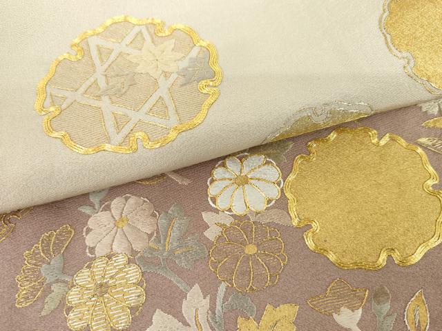 平和屋着物●訪問着　駒刺繍　雪輪草花文　暈し染め　金銀彩　金糸　ますいわ屋扱い　正絹　逸品　AABH8856cs