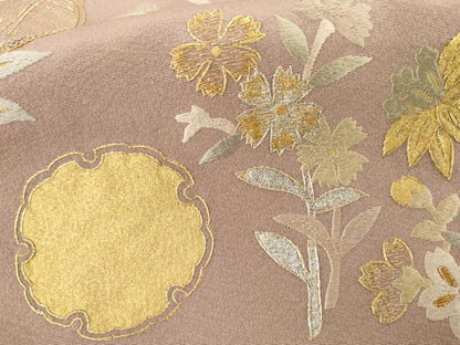 平和屋着物●訪問着　駒刺繍　雪輪草花文　暈し染め　金銀彩　金糸　ますいわ屋扱い　正絹　逸品　AABH8856cs