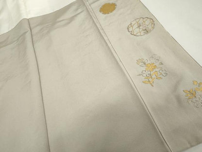 平和屋着物●訪問着　駒刺繍　雪輪草花文　暈し染め　金銀彩　金糸　ますいわ屋扱い　正絹　逸品　AABH8856cs