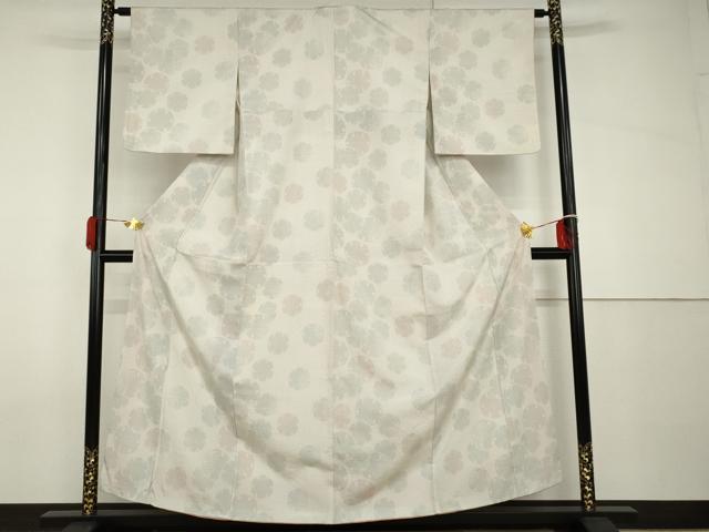 平和屋着物●本塩沢　110亀甲　雪輪重ね文　正絹　逸品　AABH8857cs