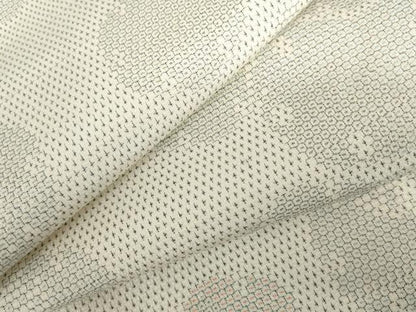 平和屋着物●本塩沢　110亀甲　雪輪重ね文　正絹　逸品　AABH8857cs