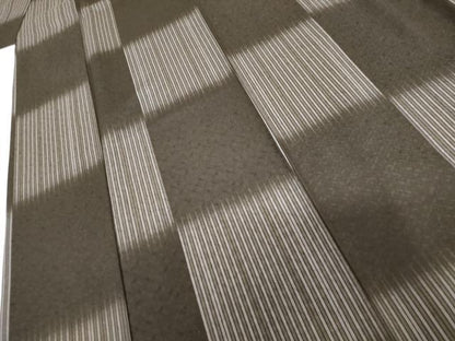 平和屋着物●上質な小紋　変わり市松文　正絹　逸品　AABH8858cs