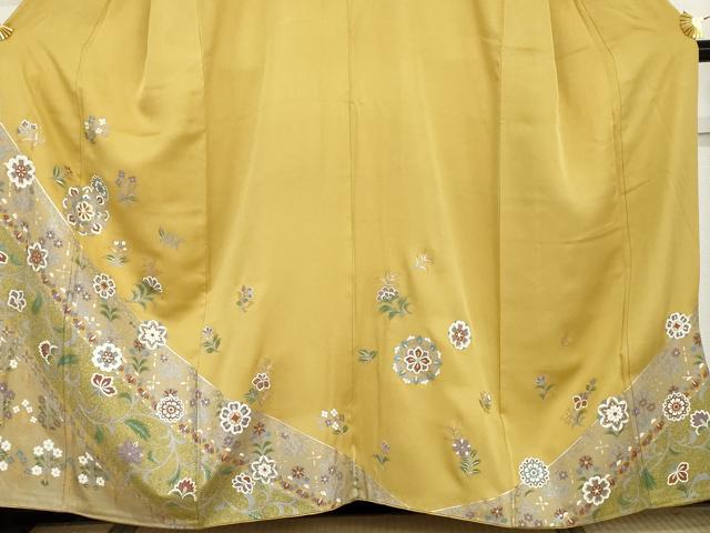 平和屋着物●豪華色留袖　正倉院花唐草文　金銀彩　正絹　逸品　AABH8859cs