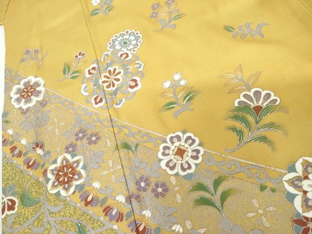 平和屋着物●豪華色留袖　正倉院花唐草文　金銀彩　正絹　逸品　AABH8859cs