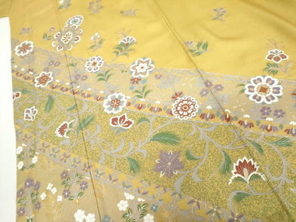 平和屋着物●豪華色留袖　正倉院花唐草文　金銀彩　正絹　逸品　AABH8859cs