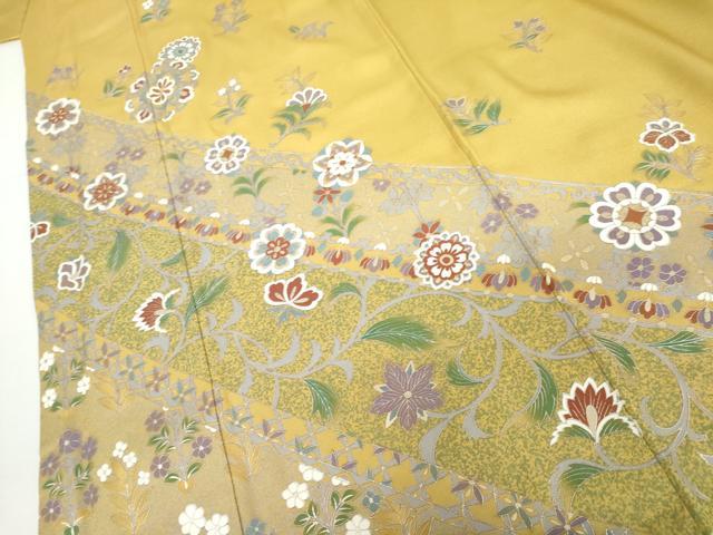 平和屋着物●豪華色留袖　正倉院花唐草文　金銀彩　正絹　逸品　AABH8859cs