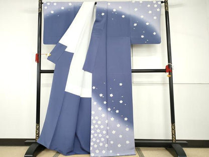 平和屋着物●五代 歌舞伎役者　坂東八十助　訪問着　舞桜文　暈し染め　金彩　正絹　逸品　AABH8861cs