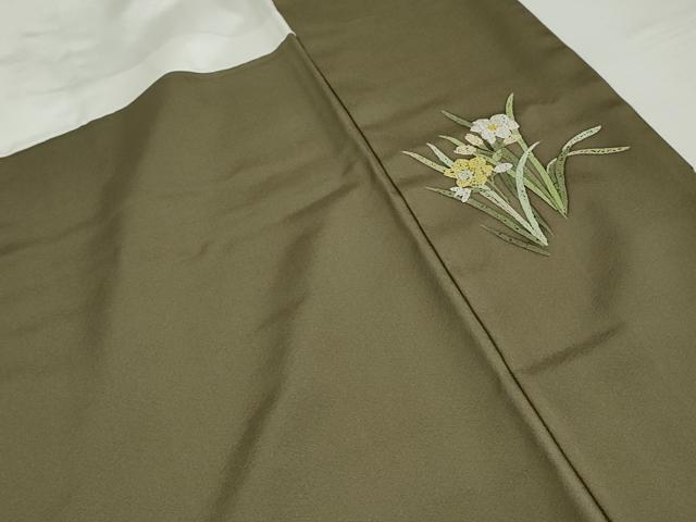 平和屋着物●訪問着　友禅　作家物　草花文　正絹　逸品　AABH8862cs