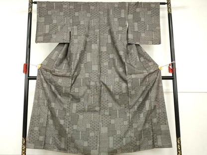 平和屋着物●本場大島紬　カタス9マルキ　吉祥色紙重ね文　正絹　逸品　未使用　AABH8865cs