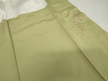 平和屋着物●訪問着　駒刺繍　渡り橋雪輪風景花文　暈し染め　金銀彩　正絹　逸品　AABH8867cs