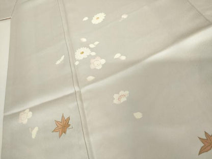 平和屋着物●訪問着　友禅　駒刺繍　舞桜文　暈し染め　金彩　三越扱い　正絹　逸品　AABH8868cs