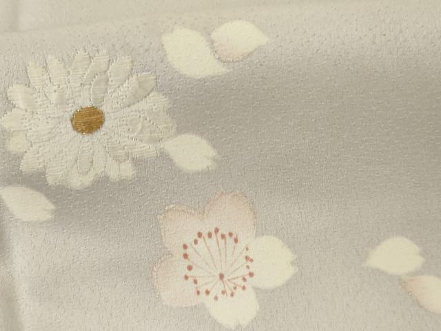 平和屋着物●訪問着　友禅　駒刺繍　舞桜文　暈し染め　金彩　三越扱い　正絹　逸品　AABH8868cs