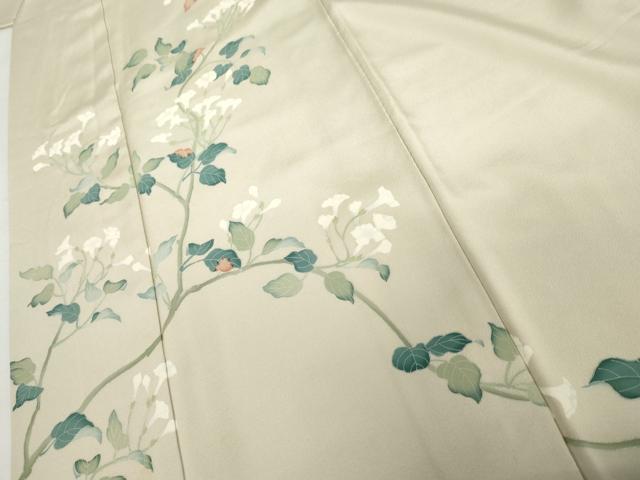 平和屋着物●訪問着　友禅　作家物　枝花文　正絹　逸品　AABH8869cs