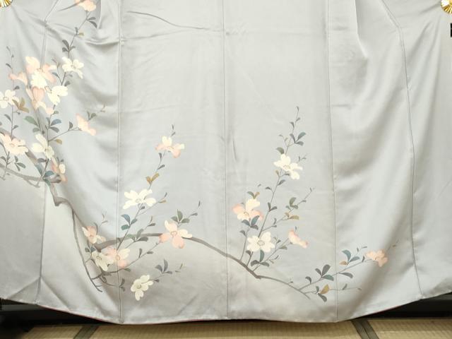 平和屋着物○訪問着 枝花文 暈し染め 正絹 逸品 AABH8870cs