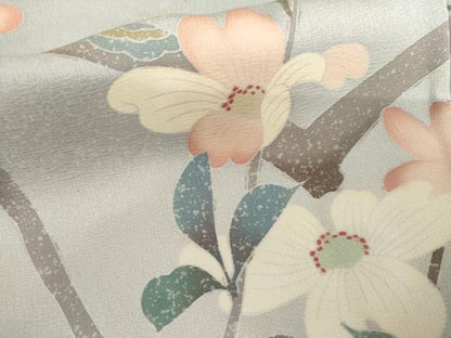 平和屋着物●訪問着　枝花文　暈し染め　正絹　逸品　AABH8870cs